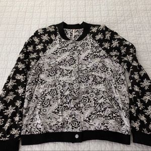 FREE PEOPLE Floral Bomber Jacket